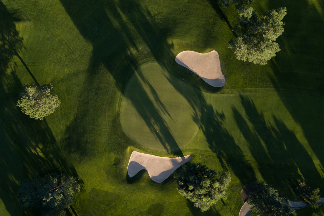 Golfové hřiště mezi stromy